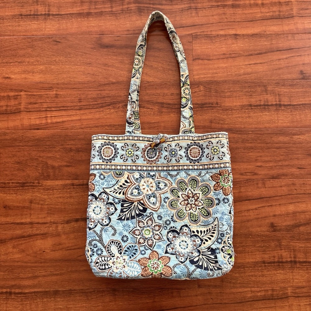 Vera Bradley Bali Blue Tote Cotton Bag Purse 12x13 (Retired Pattern) Read